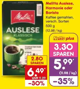Netto Marken-Discount Melitta Auslese, Harmonie oder Barista Angebot
