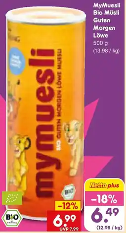 Netto Marken-Discount MyMuesli Bio Müsli Guten Morgen Löwe Angebot