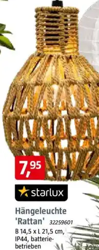 Bauhaus starlux Hängeleuchte 'Rattan' Angebot