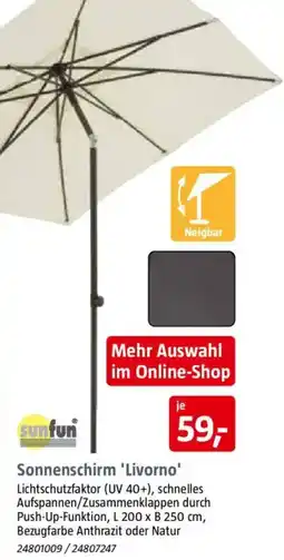 Bauhaus sunfun Sonnenschirm 'Livorno' Angebot
