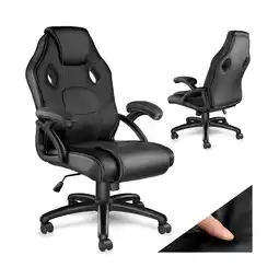 Netto Marken-Discount tectake Bürostuhl, ergonomische Form, Kunstlederbezug mit Mesh-Gewebe, stufenlos höhenverstellbar Angebot