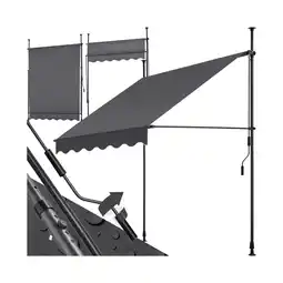 Netto Marken-Discount tectake Klemmmarkise, mit Handkurbel, höhenverstellbar 211 - 304 cm, einfache Montage Angebot