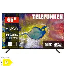 Netto Marken-Discount Telefunken D65Q920B2CW QLED Fernseher 65 Zoll Smart TV VIDAA 4K UHD HDR Dolby Vision, HD+ (2026) Angebot