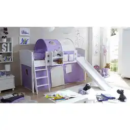 Netto Marken-Discount TiCAA Hochbett mit Rutsche Rutschbett Ekki Country Kiefer Weiß Classic Angebot