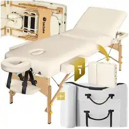 Netto Marken-Discount tectake 3 Zonen Massageliege, Breite 70 cm, Polsterung 10 cm, mit Holzgestell, 218 x 102 x 90 cm Angebot