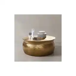 Netto Marken-Discount KADIMA DESIGN Orient Couchtisch: Handgefertigt, Hammerschlag-Aluminium, großzügige Ablagefläche Angebot