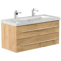Netto Marken-Discount Badmöbel Marmor Carrara White YAMO 100 cm 2 Hahnlöcher SoftClose in versch. Ausführungen Angebot