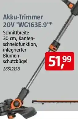 Bauhaus WORX Akku-Trimmer 20V 'WG163E.9' Angebot
