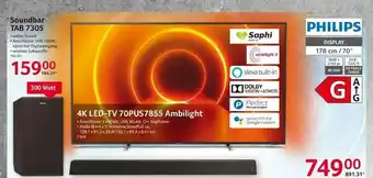 Selgros Philips Soundbar Tab 7305 Oder 4k Led-tv 70pus7855 Ambilight Angebot