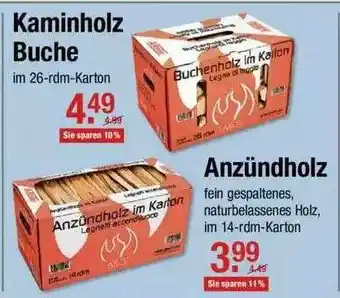 V Markt Kaminholz Buche, Anzündholz Angebot