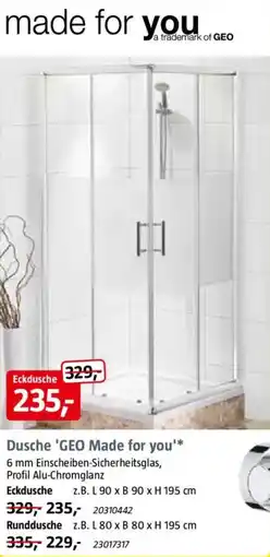 Bauhaus Dusche 'GEO Made for you' Angebot