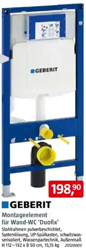 Bauhaus GEBERIT Montageelement für Wand-WC 'Duofix' Angebot