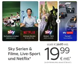 Sky Sky Serien & Filme, Live-Sport und Netflix Angebot
