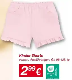 KiK Kinder Shorts Angebot