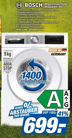 expert Techno Land BOSCH Waschmaschine WGG244190 Angebot