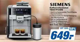 expert Techno Land SIEMENS Kaffeevollautomat TE657F03DE Angebot
