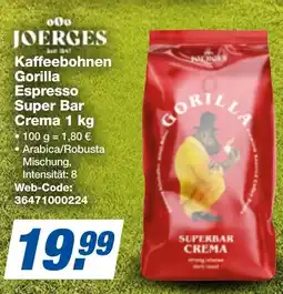 expert Techno Land JOERGES Kaffeebohnen Gorilla Espresso Super Bar Crema Angebot