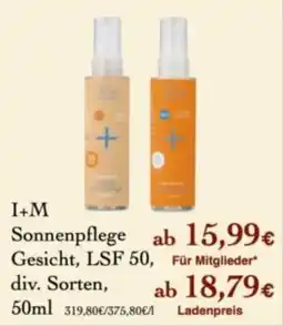 LPG Biomarkt I+M Sonnenpflege Gesicht, LSF 50 Angebot