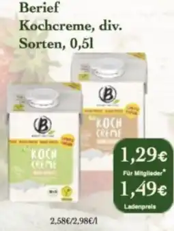 LPG Biomarkt Berief Kochcreme Angebot