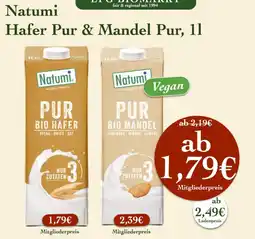 LPG Biomarkt Natumi Hafer Pur & Mandel Pur Angebot