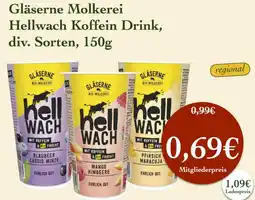 LPG Biomarkt Gläserne Molkerei Hellwach Koffein Drink Angebot