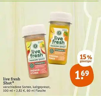 tegut Live Fresh Shot Angebot