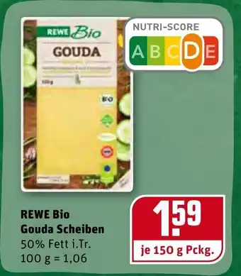 REWE Center Rewe Bio Gouda Scheiben 150g Angebot