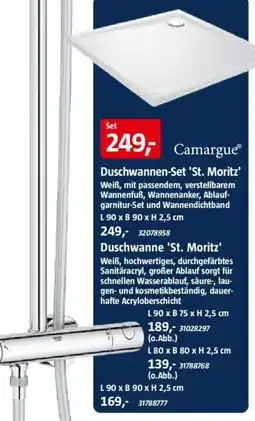 Bauhaus Camargue Duschwannen-Set 'St. Moritz' Angebot