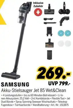 MEDIMAX SAMSUNG Akku-Stielsauger Jet 85 Wet&Clean Angebot