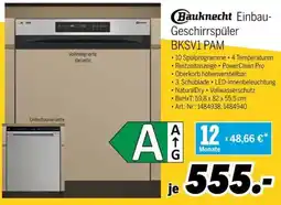 MEDIMAX Bauknecht Einbau Geschirrspüler BKSV1 PAM Angebot