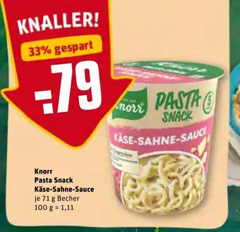 REWE Center Knorr Pasta Snack Käse Sahne Sauce 71g Becher Angebot