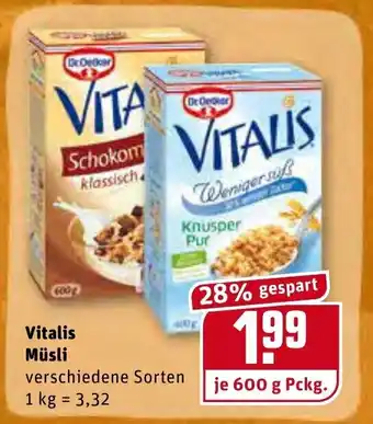 REWE Center Vitalis Müsli 600g Angebot