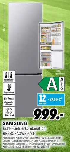 MEDIMAX SAMSUNG Kühl-/Gefrierkombination RB38C7AGWS9/EF Angebot