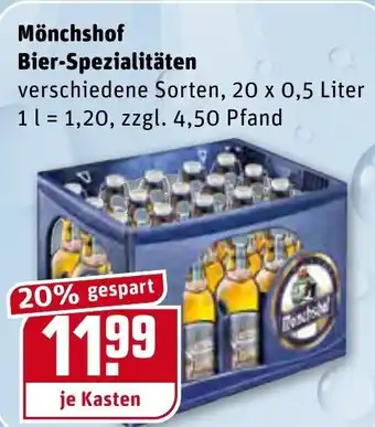 REWE Center Mönchshof Bier Spezialitäten 20x0,5L Angebot