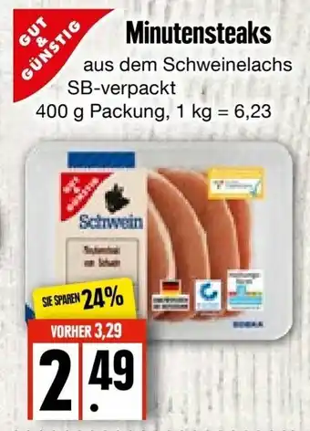 Edeka Frischemarkt Gut & Günstig Minutensteaks 400g Angebot