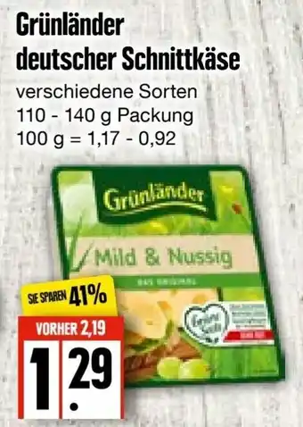 Edeka Frischemarkt Grünländer deutscher Schnittkäse 110-140g Angebot