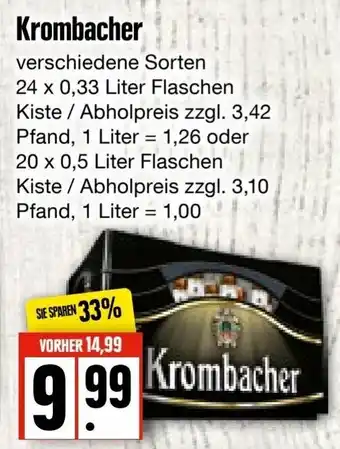 Edeka Frischemarkt Krombacher 24x0,33L/20x0,5L Angebot