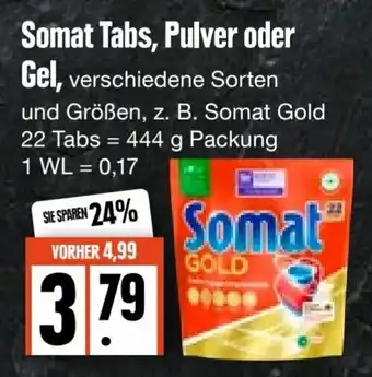 Edeka Frischemarkt Somat Tabs, Pulver oder Gel 444g Angebot