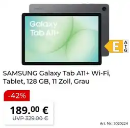 MediaMarkt SAMSUNG Galaxy Tab A11+ Wi-Fi, Tablet, 128 GB Angebot