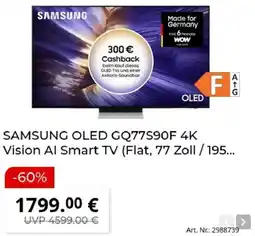 MediaMarkt SAMSUNG OLED GQ77S90F 4K Vision Al Smart TV Angebot