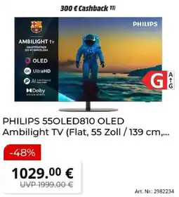 MediaMarkt PHILIPS 550LED810 OLED Ambilight TV Angebot