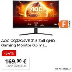 MediaMarkt AOC CQ32G4VE 31,5 Zoll QHD Gaming Monitor Angebot