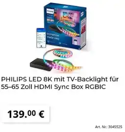 MediaMarkt PHILIPS LED 8K mit TV-Backlight für 55-65 Zoll HDMI Sync Box RGBIC Angebot