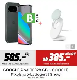 MediaMarkt GOOGLE Pixel 10 128 GB + GOOGLE Pixelsnap-Ladegerät Snow Angebot