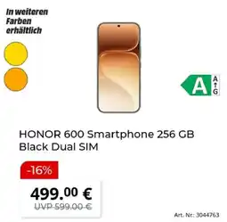 MediaMarkt HONOR 600 Smartphone 256 GB Black Dual SIM Angebot