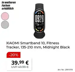 MediaMarkt XIAOMI Smartband 10, Fitness Tracker, 135-210 mm, Midnight Black Angebot