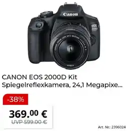 MediaMarkt CANON EOS 2000D Kit Spiegelreflexkamera, 24,1 Angebot