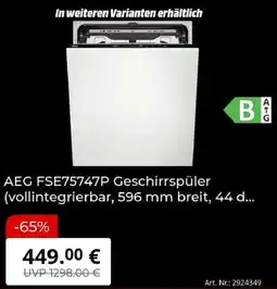 MediaMarkt AEG FSE75747P Geschirrspüler Angebot