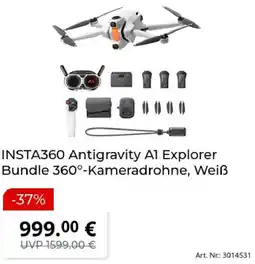 MediaMarkt INSTA360 Antigravity A1 Explorer Bundle 360°-Kameradrohne, Weiß Angebot