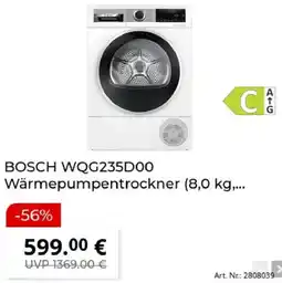 MediaMarkt BOSCH WQG235D00 Wärmepumpentrockner Angebot